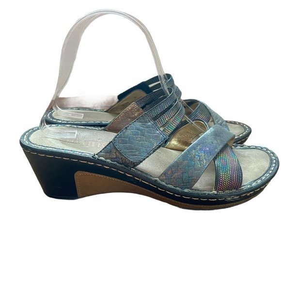 Alegria Sandals Leila Braidy  Rainbow Wedge Heel - Picture 4 of 9